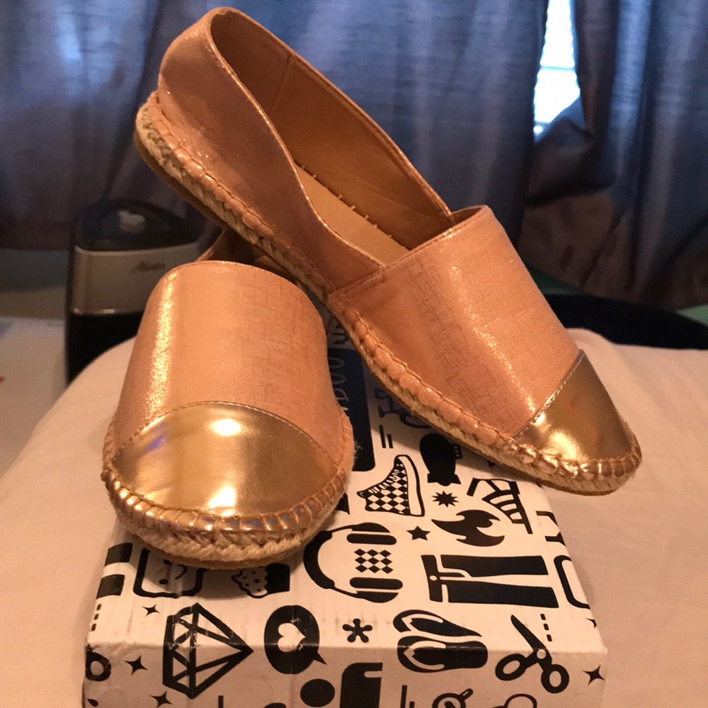 Bamboo Espadrille Flat - ROSE GOLD